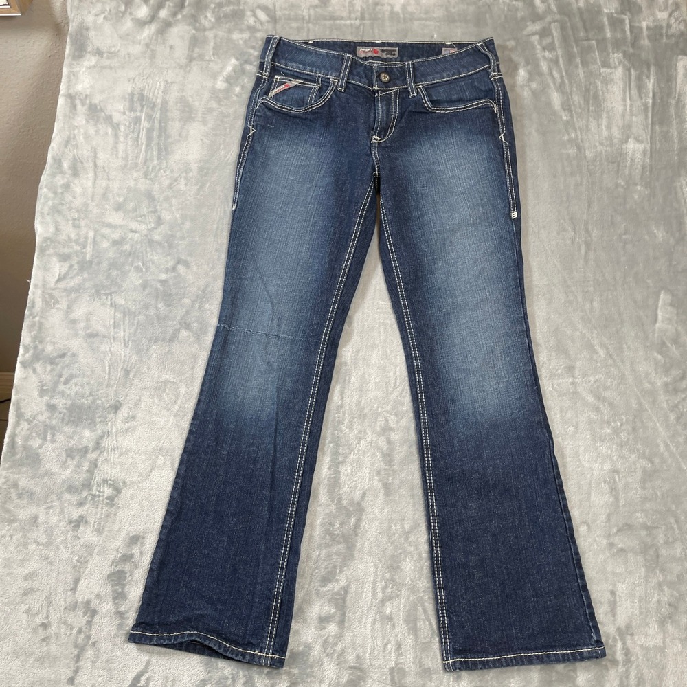Ariat Womens Jeans Size 29S FR Mid Rise Bootcut Dark Wash Flame Resistant CAT 2